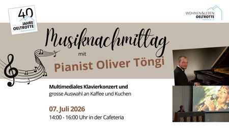 Alterszentrum Oeltrotte – Musiknachmittag mit Pianist Oliver Töngi | © Alterszentrum Oeltrotte