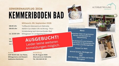 Begegnungsgruppe Ennetbürgen – Seniorenausflug 2026 | © Alterszentrum Oeltrotte